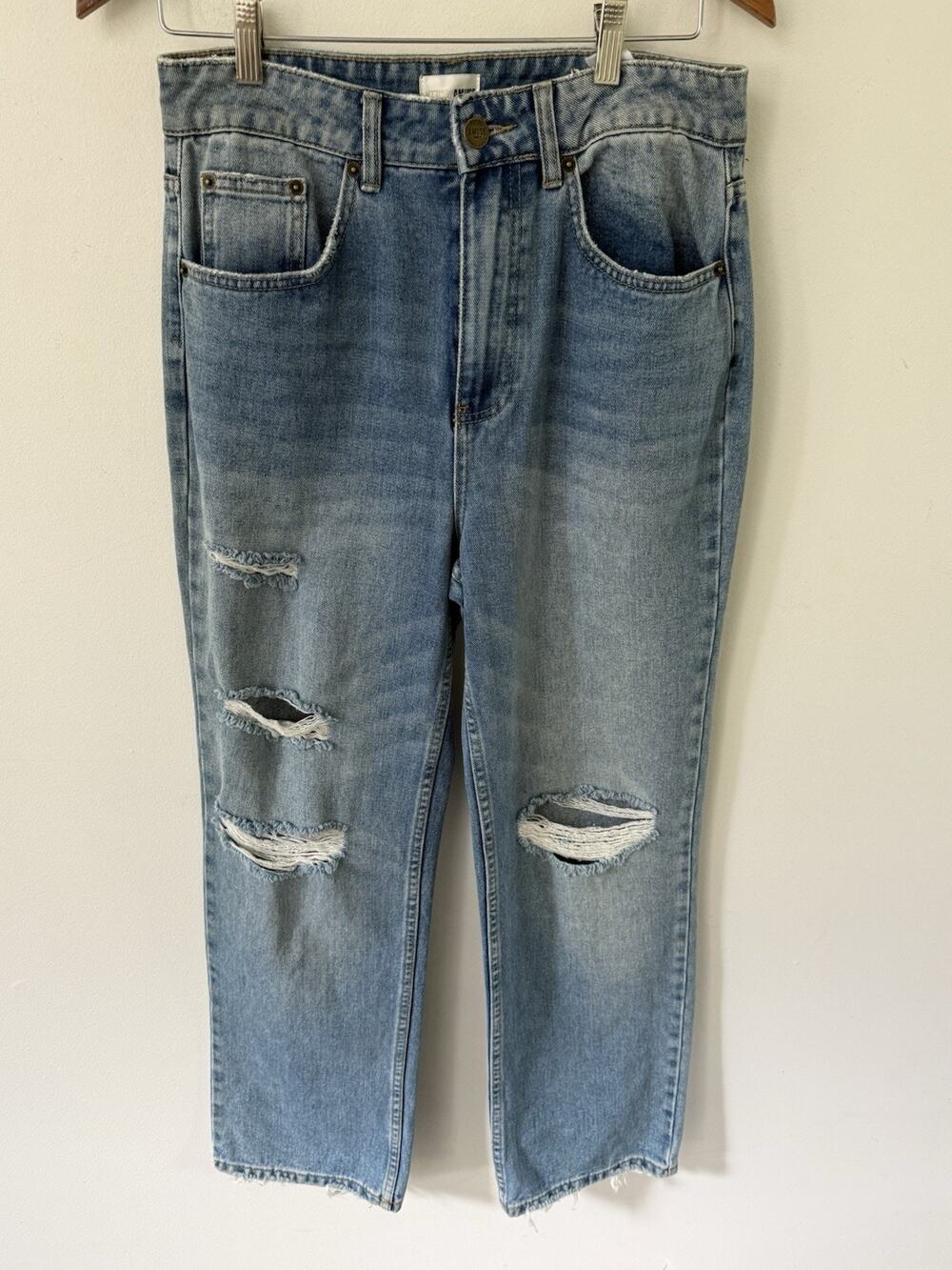 Amuse Society Jeans Women’s Size 29 Straight Leg High Rise Blue Light Wash